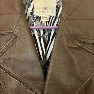 Brown leather Moto jacket